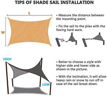 Vele ombreggianti Tenda Balcone Giardino Crema Solare e Resistente Ombra Traspirante terrazza Tempo, Tenda Rettangolare Idrorepellente, Azzurro, 3x5m