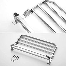 AINIYF Bagno Bagno Doccia mensola portasciugamani Bagagli a Parete Pieghevole in Acciaio Inossidabile 304 2 Tiers Doppio Stelo Punch Installazione Hanging, 3 Formati (Dimensioni: 495x237x170mm)