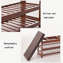 YANG Solido Modifica Legno Scarpe Bench Rack Calzature di Pelle PU poggiapiedi Imbottito Guardaroba Bagno Pouf ottomano Carico 200kg (Color : B, Size : 50x28.5x45cm)