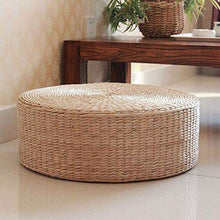 Zhipang - Tappetino da yoga in rattan, rotondo, in stile giapponese, 45 cm, cuscino piatto in tessuto, per meditazione e preghiera, riposo, yoga, pratica