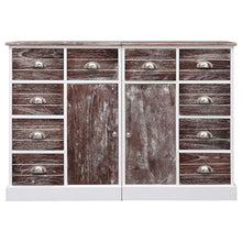 SKM Credenza con 10 Cassetti Marrone 113x30x79 cm in Legno