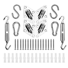 Familybox Kit Montaggio per Vela Parasole da 42 Pezzi, Heavy Duty Ganci per Tende Sole in Acciaio Inossidabile, Kit Completo per Installazione Le Vele a
