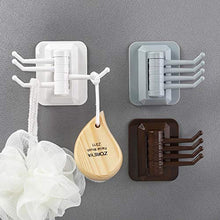 MOBFIDOFG Asciugamani Parete Rotary 4 Gancio Cucina Bagno Bagno portasciugamani portasciugamani Senza Vite e grani di stoccaggio Senza Traccia (Color : Coffee)