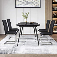 Yaheetech Set 2 Sedie Sala da Pranzo Moderne Imbottite Nere da Salatto Ufficio in Ecopelle e Acciaio Cromato Portata 135 kg