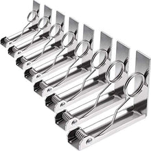 EVENN - Set di 8 clip per tovaglia da picnic, in acciaio inox, flessibile, per tovaglia, per picnic, colore: grigio chiaro