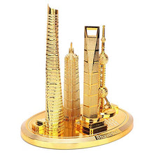 BLLBOO Shanghai Building Models - Shanghai Building Collection Model Oriental Pearl Tower Global Financial Center Souvenir(L-Oro)