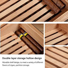 Humidor per Sigari Scatola per Sigari Antica A Quattro Zone A Due Strati Scatola per Sigari da 50 Pezzi Materiale in Legno di Cedro in Stile Antico Design Cavo con Umidificatore Termometro
