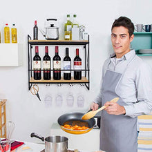QWEA Portabottiglie per vino industriale Wine Lovers Mobili da bar Portabottiglie da appendere in metallo rustico a 2 livelli a parete per cucina-sala da pranzo-Cantina-Bar Facile installazione,