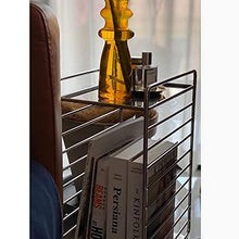 Jcnfa-Tavoli Guida di Linea in Acciaio Inox, tavolino in Metallo per Il Tempo Libero. (Color : Steel, Size : 11.81 * 8.66 * 20.47in)
