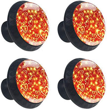 Cuore di amore lucido oro chiaro modello rosso Pomelli per Porta Set di 4 Pomelli per Mobili Manopole per Cassetti Cucina Armadio Vetro