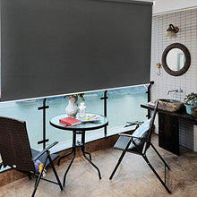 BMOT Tenda da Sole a Rullo per Esterno Balcone Tende Verticali, Resistente alle intemperie, Anti UV, Protezione Solare per finestre e Porte, 140 x 140 cm Antracite, per Gazebo e Pergolato
