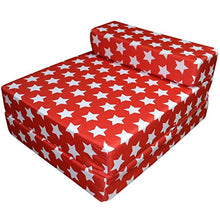 Divano letto singolo pieghevole a Z letto futon per adulti e bambini letto supplementare per pigiama party, lettino pieghevole con materasso a Z – stelle rosso