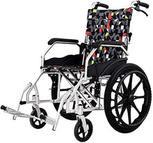 Sedia A Rotelle Pieghevole Semovente per Anziani Ultraleggera in Lega di Alluminio con Sedile da 18 Pollici, Sedia da Viaggio Portatile per Disabili Facile da Riporre, con Doppio Freno A