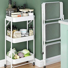 Chunjiao Carrelli a 3 Strati a 3 Strati Pieghevoli Carrello da Cucina Carrello Mobile Acciaio in Carbonio con Ruote universali Installazione Gratuita per Bagno Balcone-Blu Portabottiglie da Vino/por