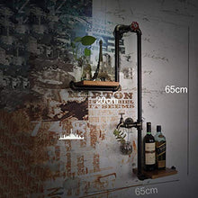 LHQ-HQ Cremagliera del Vino, Tubo di Ferro battuto Loft Parete in Legno massello Vino Rack Vino Appeso Bar Rack, Stand di Esposizione