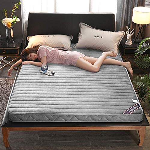 GJJSZ Materasso Materasso Traspirante per Dormire,Cuscino futon Giapponese Trapuntato in Flanella,coprimaterasso Pieghevole Spesso coprimaterasso in Velluto per dormitorio Domestico-e Twin
