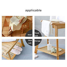 Sgabello per Doccia Panca per Doccia in bambù Sgabello in Legno a 2 Piani per riporre Il Bagno con TWel Rack Organizer per Il Bagno Sgabello per Uso Interno ed Esterno, 613045 cm