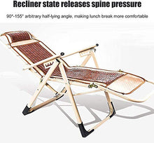 BJH Sedia a Sdraio per terrazza all'aperto Sedia a gravità Zero Sedia a Sdraio Pieghevole con Cuscino in bambù Estivo Sedia a Sdraio Portatile con Schienale Regolabile Lettini da Sole