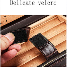 DZSF Portable Cigar Humidor, del Modello del Coccodrillo della Cassa del Cuoio del Sigaro di Corsa con Sigaro umidificatore, Legno di Cedro Foderato e Rimovibile Cedar Vassoio divisore