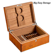 Adesign Handmade Cigar Humidor for 35 Conti, Cigar Box Set con igrometro e umidificatore, Portatile Classico Legno di Cedro Cigar Humidor