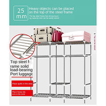 XYBB Armadio Camera da Letto Tubo d'Acciaio Thicken Tutto in Acciaio Telaio Doppia Casa Camera da Letto Open Door Assemblaggio Hanging Come Mostrato 5