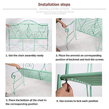 GaoF Panchina da Giardino da Esterno Panchina da Giardino per Il Tempo Libero, Panchina in ghisa Resistente alle intemperie con Schienale e braccioli, Panca da Patio Decorativa retrò, Sedia da Divano