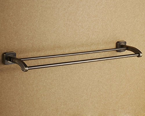 MBYW Portasciugamani Moderno Portasciugamani Elegante per Il Bagno di Moda Portasciugamani Doppio palo Intagliato in Legno Europeo, appendi Asciugamano Asciugamano, Pendente Bagno in Puro Rame