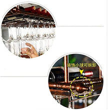 DJSMjbj, portabicchieri da vino americano in stile rosso, da appendere al vento industriale, porta bicchiere da vino rosso, telaio a testa in giù, facile da installare (dimensioni: 80 cm)