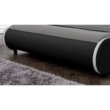 Corium Letto Imbottito Valencia” con Illuminazione LED (Nero)(140x200cm) Letto Moderno/Similpelle/con Rete a doghe di Legno /