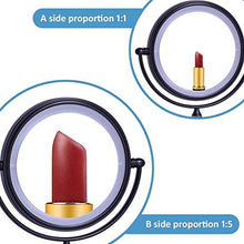WZDD Specchio da Trucco da Parete, Specchio Trucco con Luce LED E Ingrandimento 1x / 5X, Ingranditore Specchio Cosmetico con Rotazione a 360 ° - Cromato