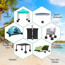 Pesi per gazebo industriali Pesi per gambe per ombrelloni, tende da terrazza, ombrelloni grandi, pesi neri per gambe per gazebo, pesi per gazebo, set di 4