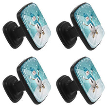 Cartolina di Natale del pupazzo di neve di sci Pomelli per Porta 4 Pezzi Manopole per Mobili da Cucina Pomelli per Mobili Pomelli Per Cassetti/Cucina/Armadio Antichi