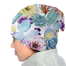 zhouyongz Fiore di Cactus Pianta Fresca Pittura ad Acquerello 5 Confortevole Berretto da siepe per Bambini, Classico Berretto da siepe in Maglia
