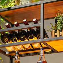 FSGD Porta Bicchiere da Vino Creativo Porta Calice Alto Invertito semplicità Portabottiglie da Appendere a Soffitto per Cucina Bar Ristorante,with Light