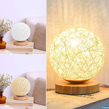Ghopy Lampada da Comodino a LED In Camera da Letto,Lampada da Tavolo in Legno Intreccio a Spago + Legno Massello, Decorazione Natalizia Caldo, Decora Il Soggiorno Camera da Letto Studia (D'oro)