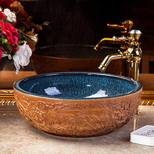 Jgophu Art Wash Bowl Round Wash Basin Lavello montato su piano Lavello da bagno