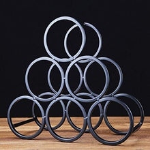 LHQ-HQ Vino del Metallo cremagliera, Supporto controsoffitto Wine Stand Stack 6 Bottiglie, Risparmio di Spazio, Rack Free Standing di immagazzinaggio del Vino da gabinetto di casa Décor-Black