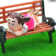 Weizhang Mini ornamento da giardino in miniatura, panchina da parco fai da te per decorare la casa