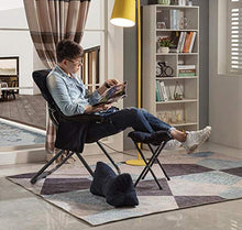 HongTeng Divani Pigro Divano Fagiolo Tatami Sedia Pieghevole Sedia Computer Casa Balcone Reclinabile Tre Regolabile + Poggiapiedi + Cuscino 63 × 75 × 85 cm (Color : Gray)