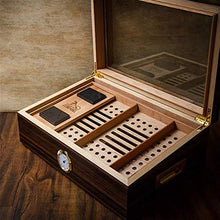 con Cedar Sigaro Accessori Creativo visualizzazione Cedar Cigar Box in Pelle Legni Dipinti Humidor