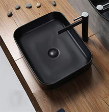 LHY BATHLEADER Lavandino di Ceramica dei bagni, lavandino Ovale del contatore Montato Superiore, lavabo di Arte Ultra Sottile,Black