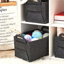 XIXIAO - Cesto portabiancheria in feltro per armadi, cassetti, armadio, cassettiera, cassettiera, M: 40 x 28 x 25 cm, colore: Grigio