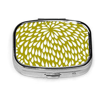 Scatola quadrata per pillole medicinali con fiori cachemire in Chartreuse verde e bianco moda pillola organizer da viaggio pillole dispenser per vitamine integratori