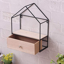 Floating Shelves Mobile Portaoggetti a Muro Galleggiante, Espositore in Legno con Struttura in Ferro, Ripiani Portaoggetti Armadietto a Muro, per Camera da Letto Bagno Soggiorno Cucina Ufficio