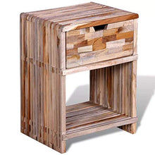 Xingshuoonline Comodino con cassetto in Legno di Teak Riciclato comodini con Un cassetto E Un Ripiano
