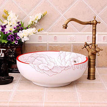 WEHOLY Lavabo in Resina Pietra Naturale Ovale da Incasso Lavabo da appoggio in Stile Europeo in Porcellana Ciotola in Ceramica Artistica