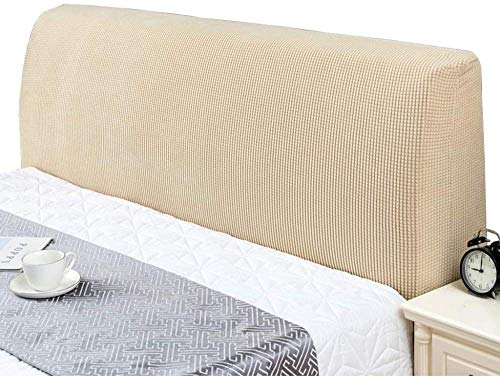 HOME MEIRONG Copri+Testata+per+Letto Copertura Testata Letto Copritestata Letto Singolo/Matrimoniale, Protezione Testata Addensare Elastico all-Inclusive Cover (Color : Beige, Size : 120-140cm)
