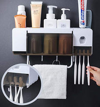 &ripiano di stoccaggio Set portaspazzolino Distributore automatico di dentifricio a parete Scanalature multifunzione Organizer for bagno con tazze Scaffale di finitura (Size : 41cm*33.7cm*14cm)
