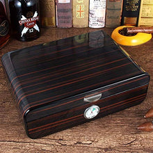Umidificatori per sigari con igrometro, fatto a mano, grande scatola da scrivania, scatola per la casa, colore: marrone scuro