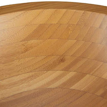 Relaxdays Mini Lavabo Rotondo & Massiccio, Lavandino in Bambù, senza Buco per Rubinetto, Design Bagno ∅43cm, legno